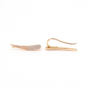 Crystal Pave Gold Spike Ear Climbers Crawlers